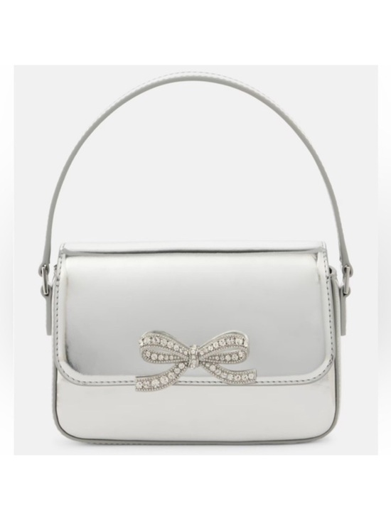 Self-Portrait Handbags - Self portrait Silver Bow-Accent Top-Handle Bag